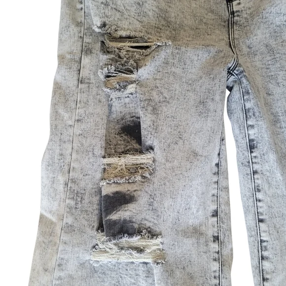 Lucky & Blessed Jeans Womens Acid Wash Wide Leg Denim Retro Hippie Flared Pants - Picture 10 of 13